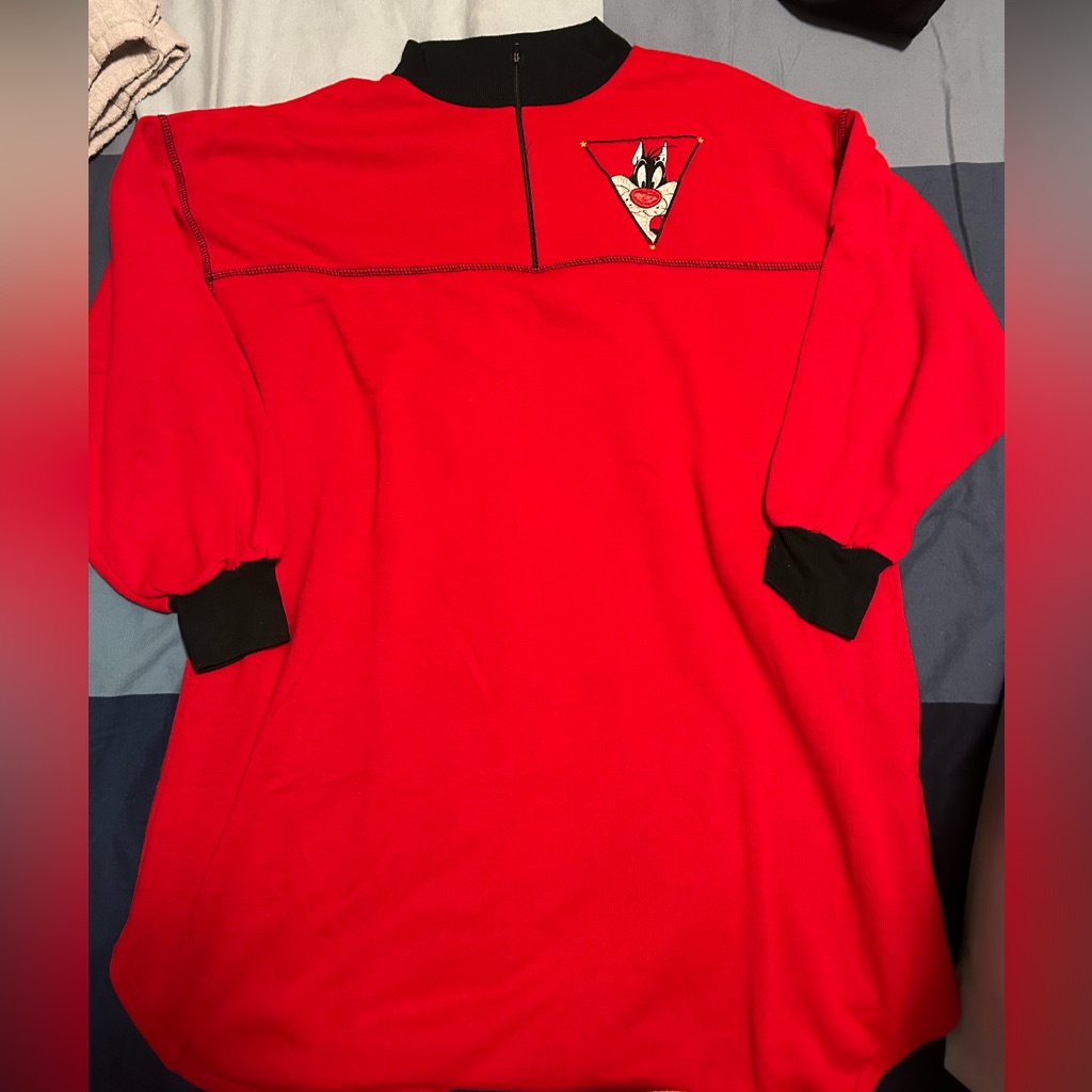 Looney Tunes 90s Black And Red Turtleneck Sleep Sweater
